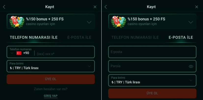 Pinco Casino'da Kayıt